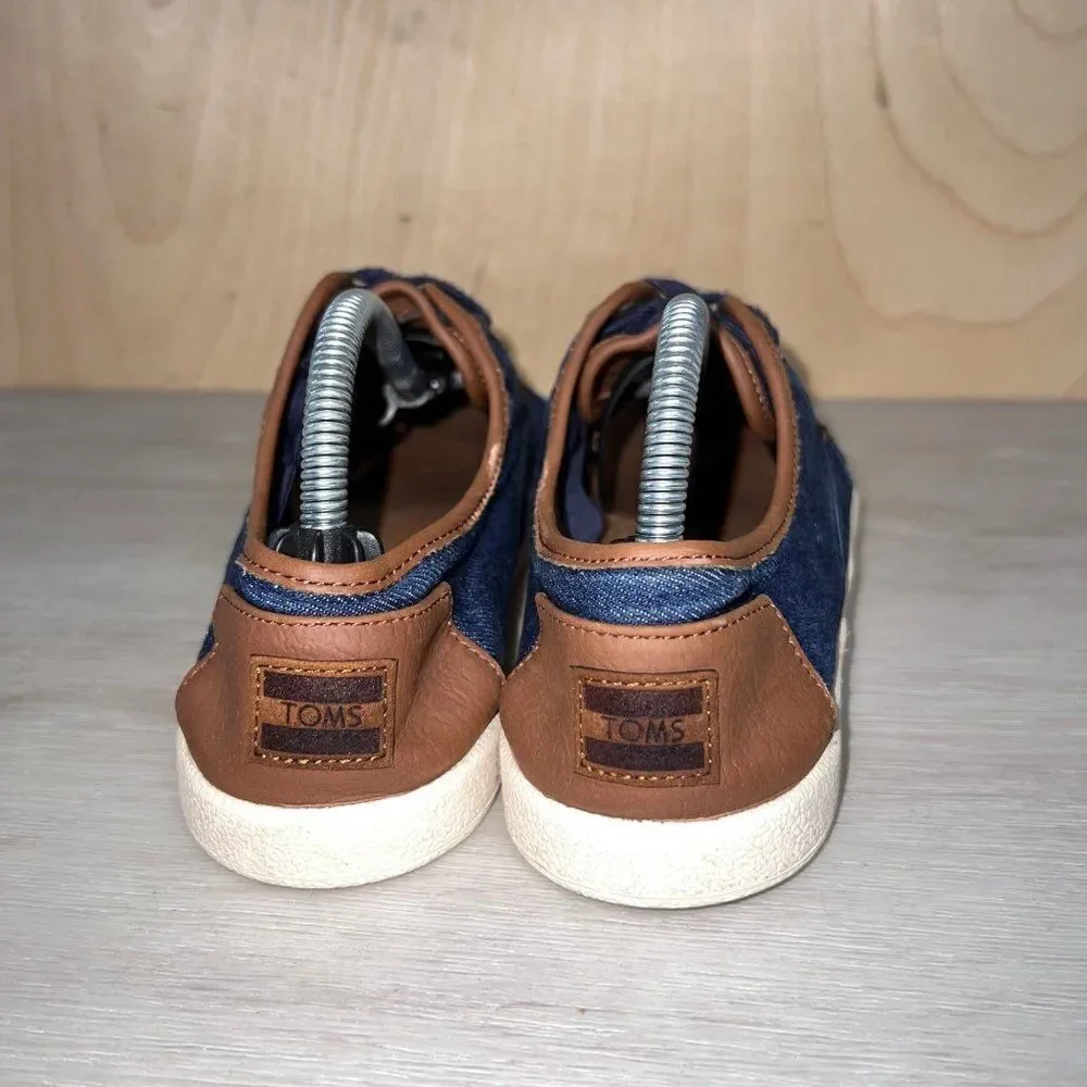 Toms Paseo Blue Denim Lace Up Shoes Youth 4‎ UK 3 EURO 36